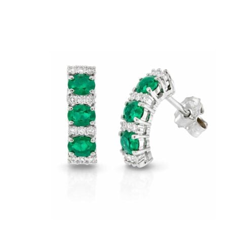 Orecchini Trilogy color smeraldi brillanti