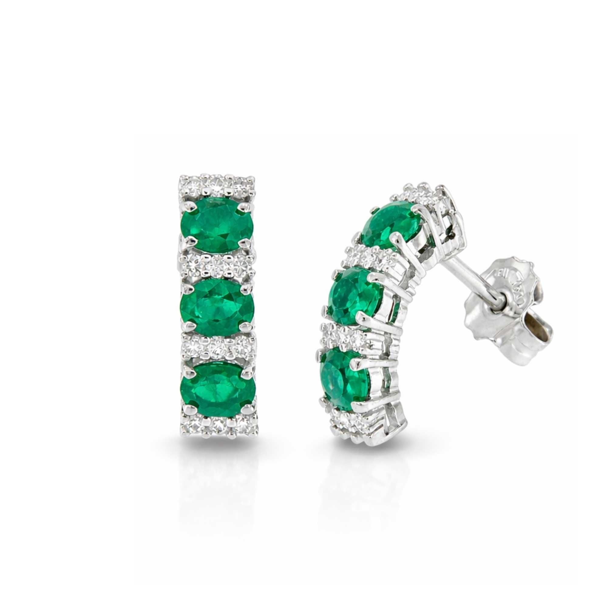 Orecchini Trilogy color smeraldi brillanti