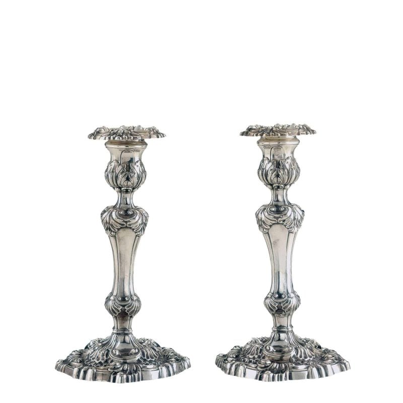 Coppia Candelieri argento 1898