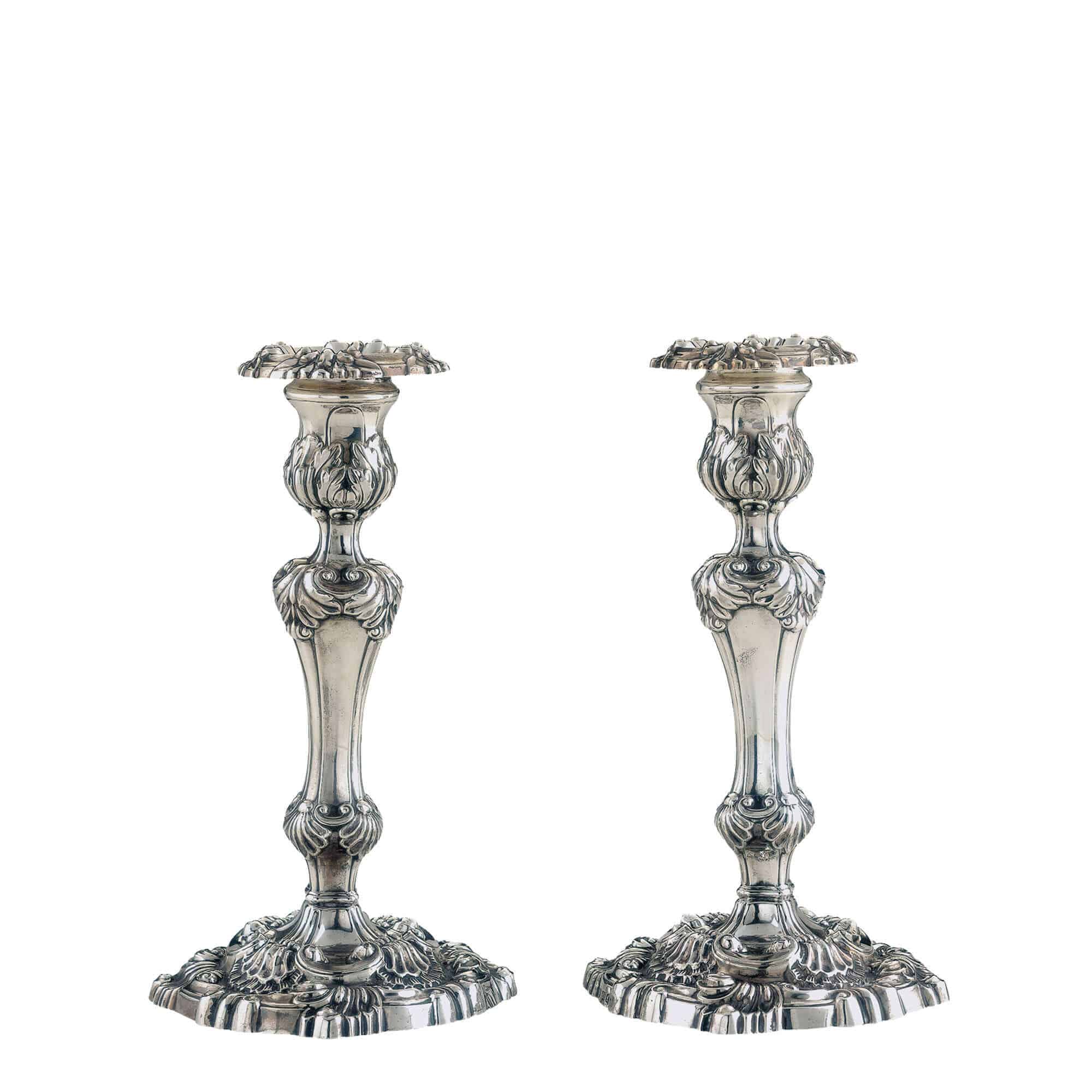 Coppia Candelieri argento 1898