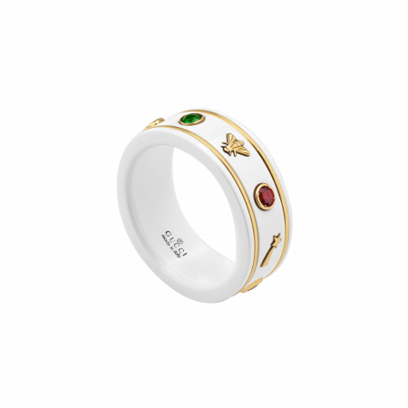 Anello GUCCI Icon corindone bianco