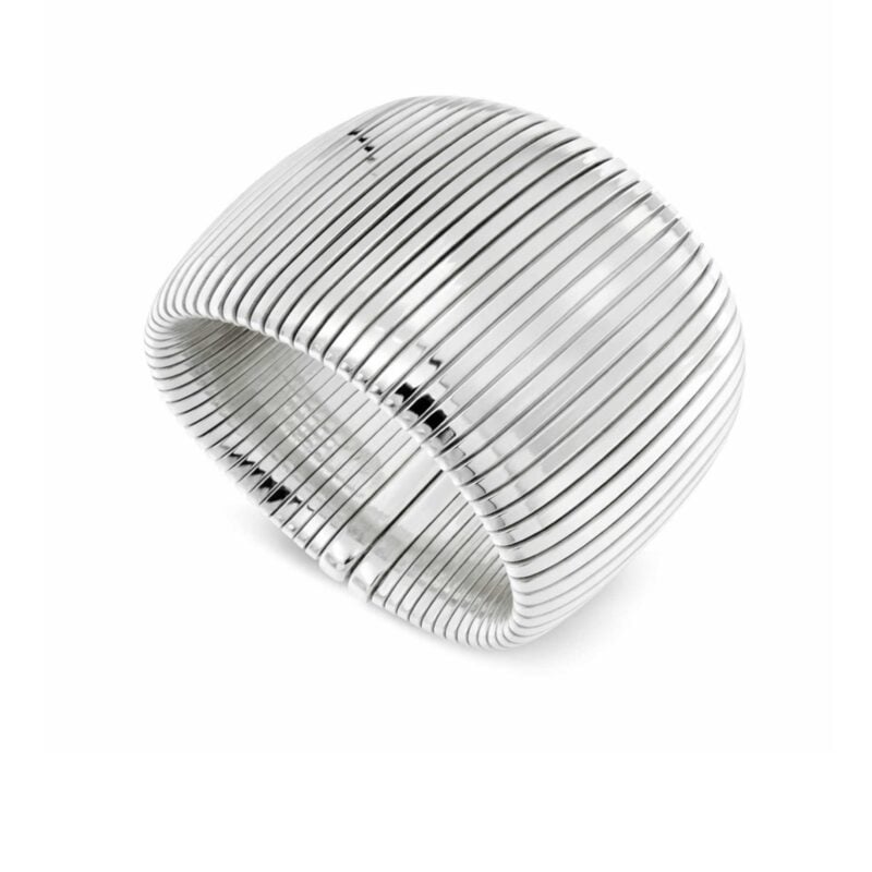 Bracciale Tubogas argento fascia larga