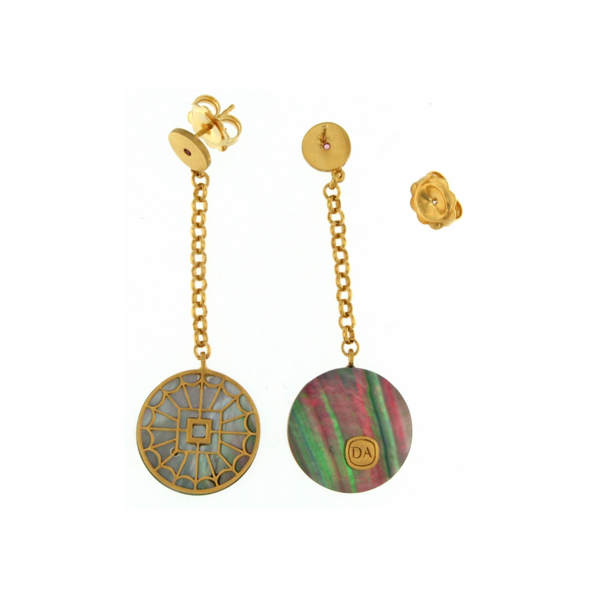 DADA ARRIGONI Orecchini Mandala madreperla grigia