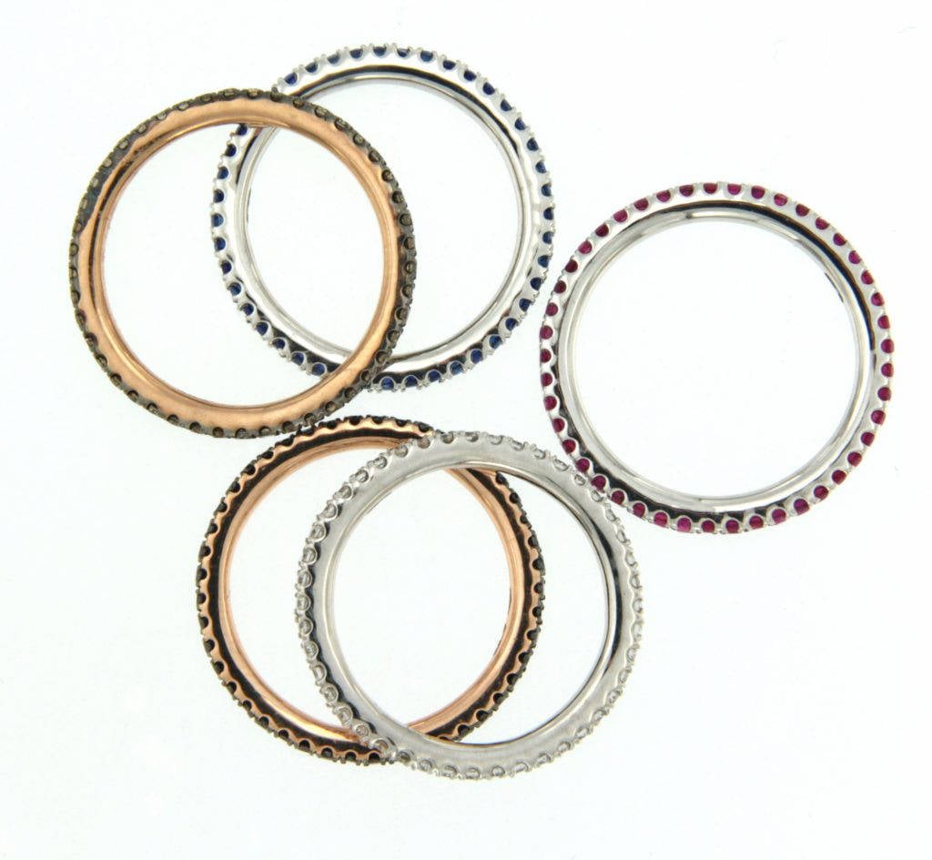 Anello veretta Eternelle piccola brillanti neri