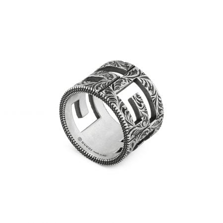 Anello GUCCI G Quadro argento