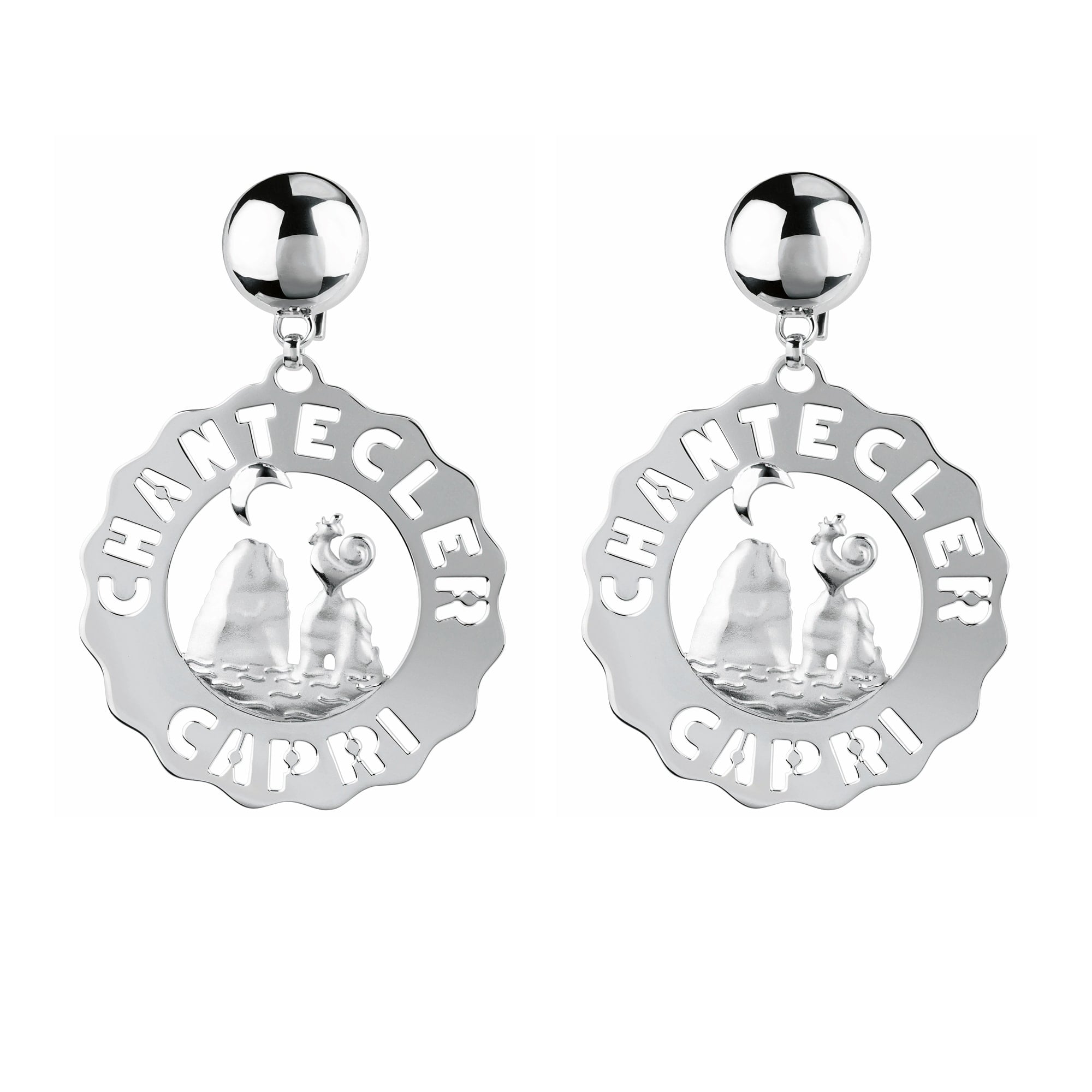 Orecchini faraglioni grandi in argento Chantecler
