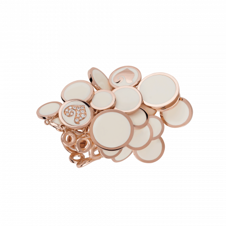 Anello CHANTECLER Paillettes oro rosa diamanti