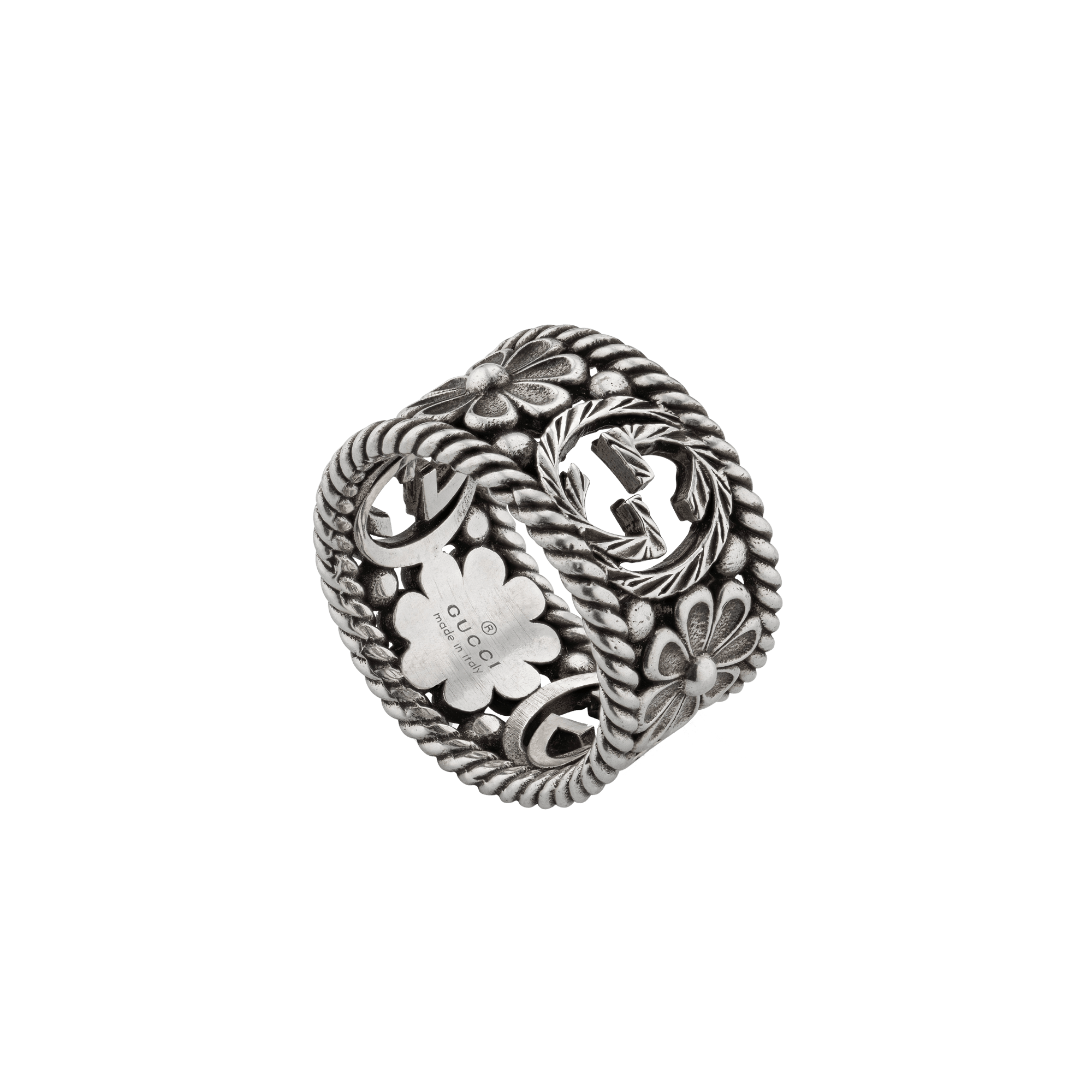 Interlocking Gucci G silver ring anello gucci argento asconto discount