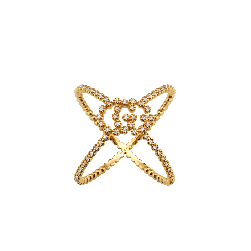 Gucci GG Gucci Running diamond X ring
