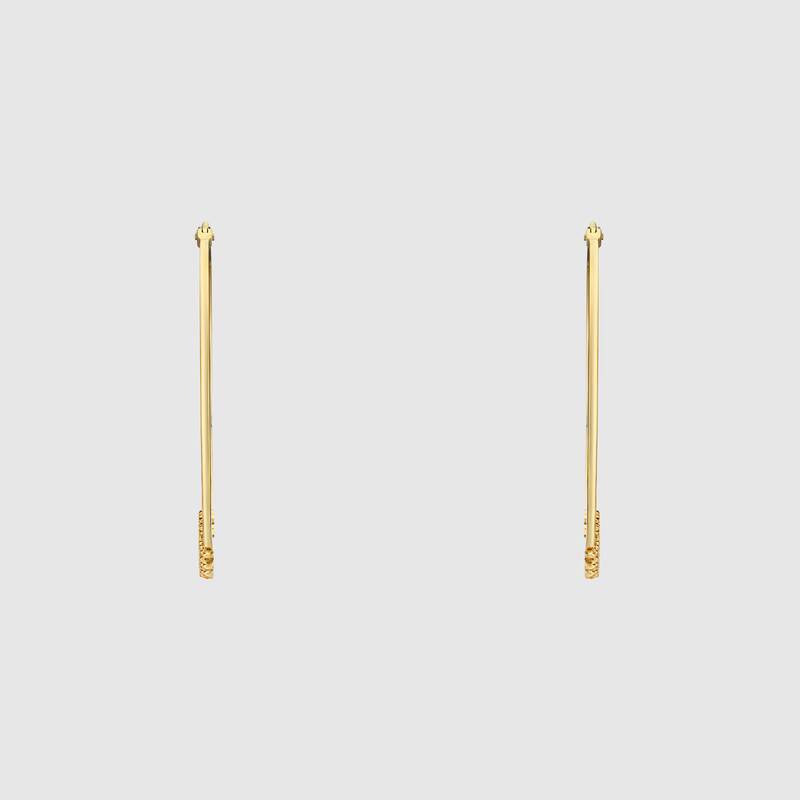 Orecchini Cerchi Gucci GG Running con diamanti