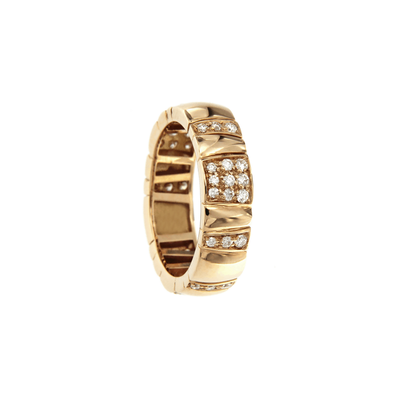 Anello Los Angeles in oro rosa con finiture bianche