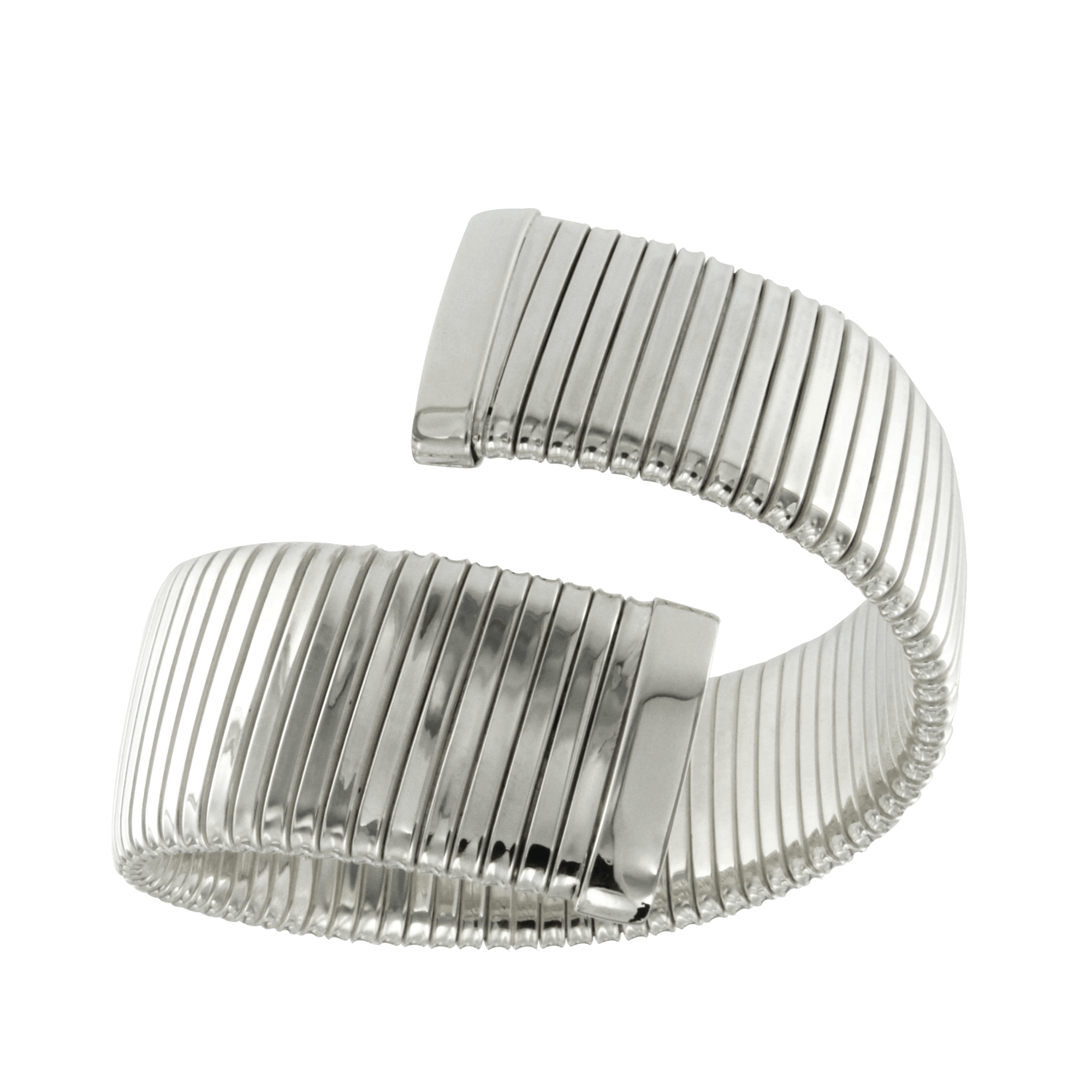 Bracciale tubogas largo piatto ad un giro contrariè
