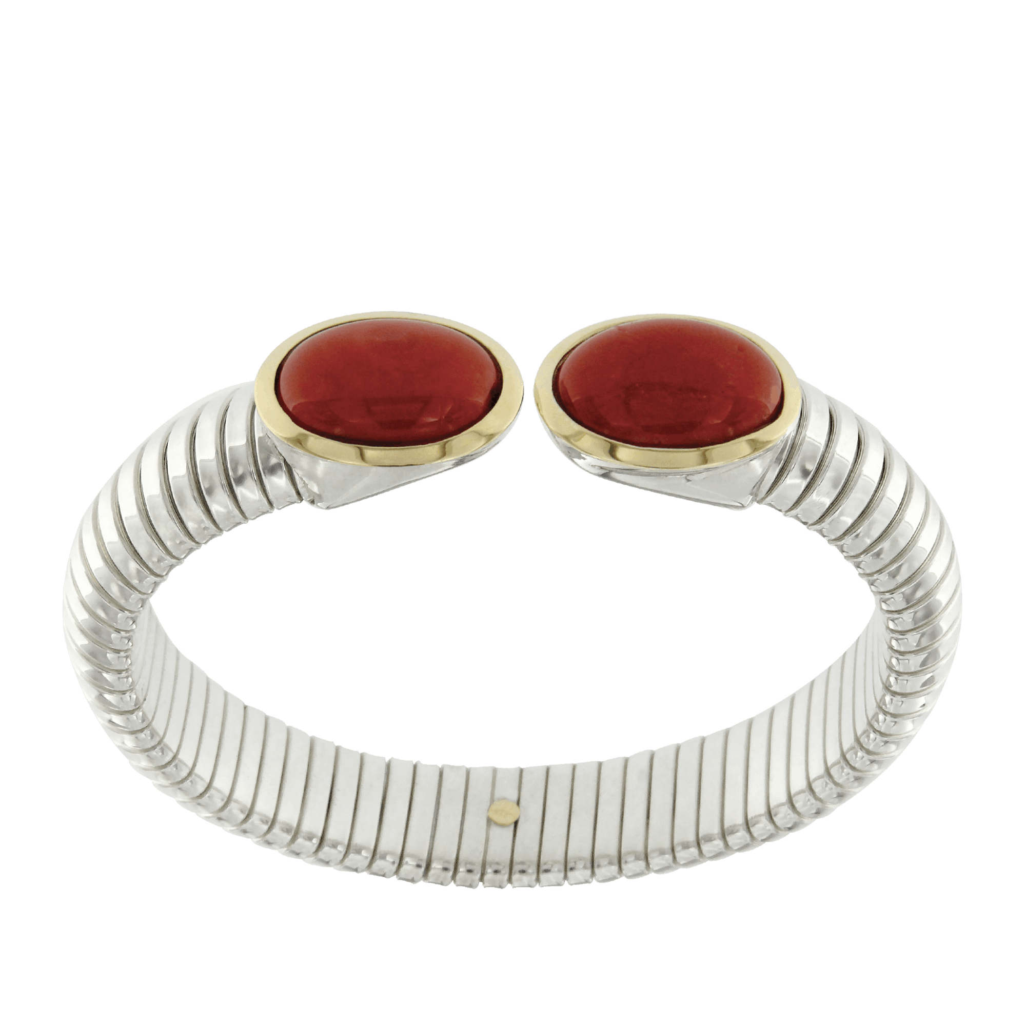Bracciale tubogas con 2 coralli naturali