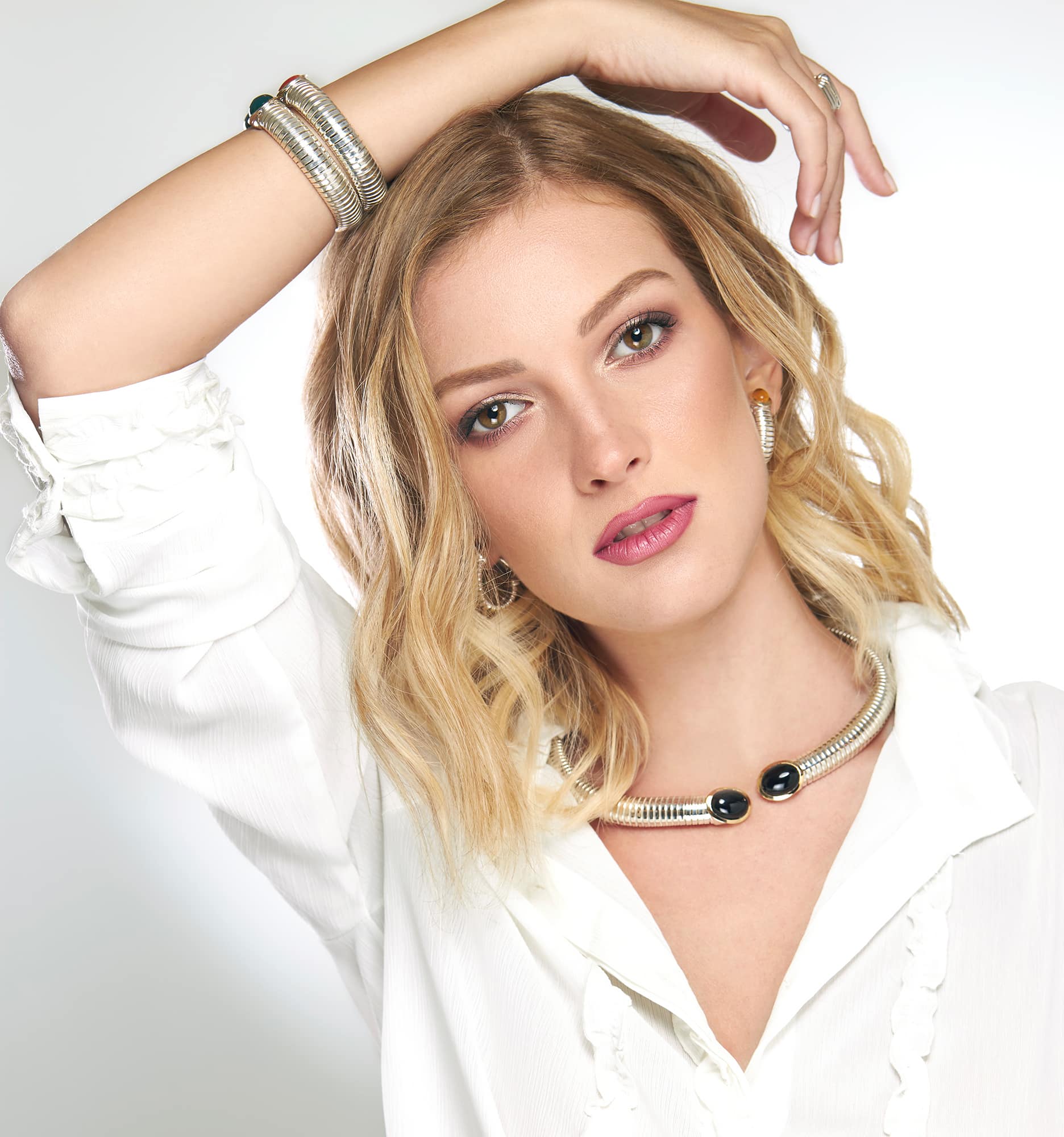 Bracciale tubogas con 2 coralli naturali