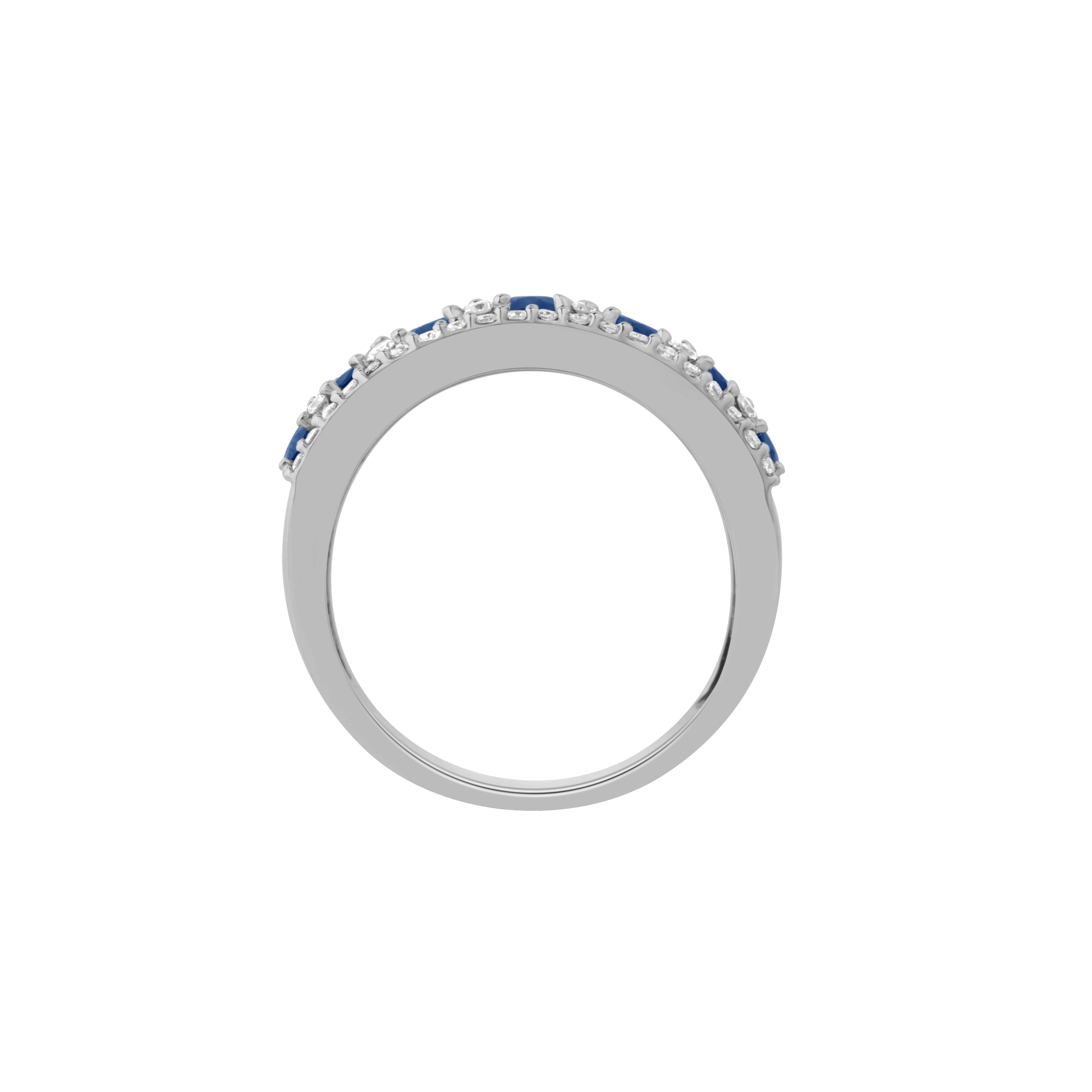 Anello Bon Ton oro bianco zaffiri brillanti