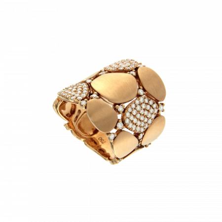 Anello Pantelleria in oro rosa pavè brillanti