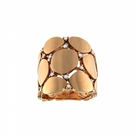 Anello Pantelleria in oro rosa e brillanti