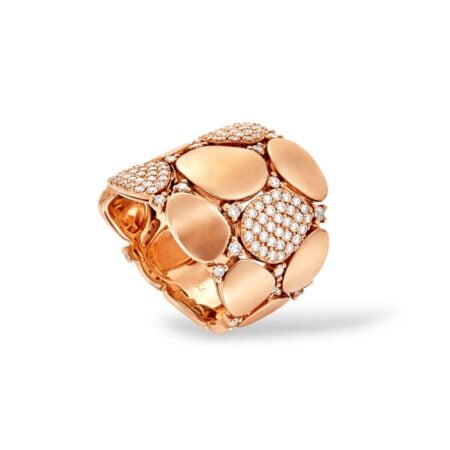 Anello Pantelleria in oro rosa pavè brillanti