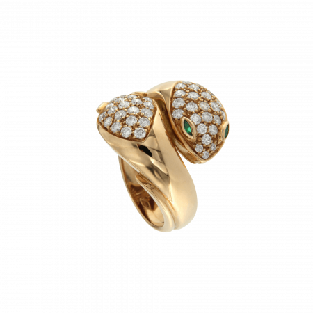 Anello serpenti '70 in oro rosa brillanti