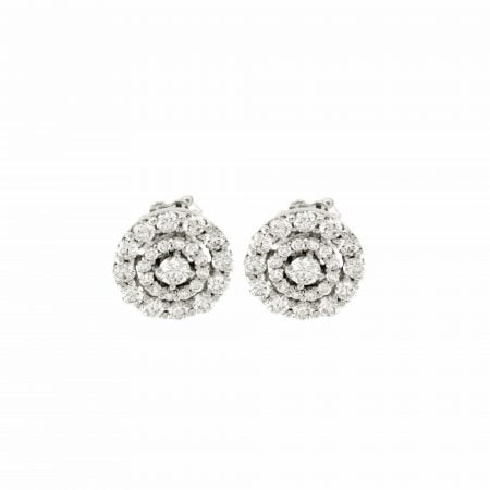 Orecchini Circles in oro bianco e brillanti DIAMONDS EARRINGS SCONTO DISCOUNT