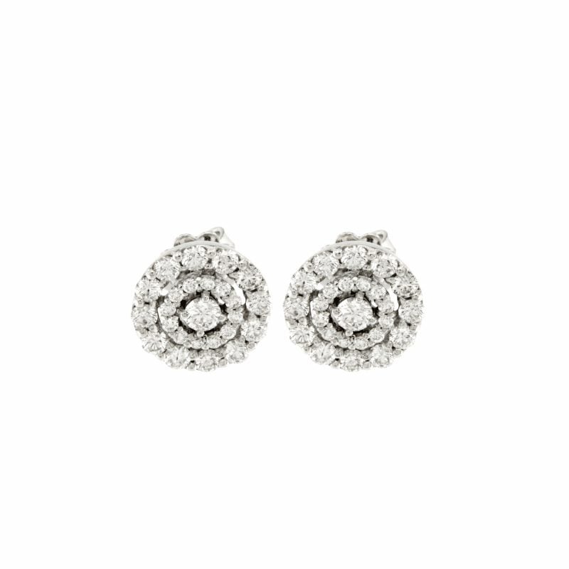 Orecchini Circles in oro bianco e brillanti DIAMONDS EARRINGS SCONTO DISCOUNT