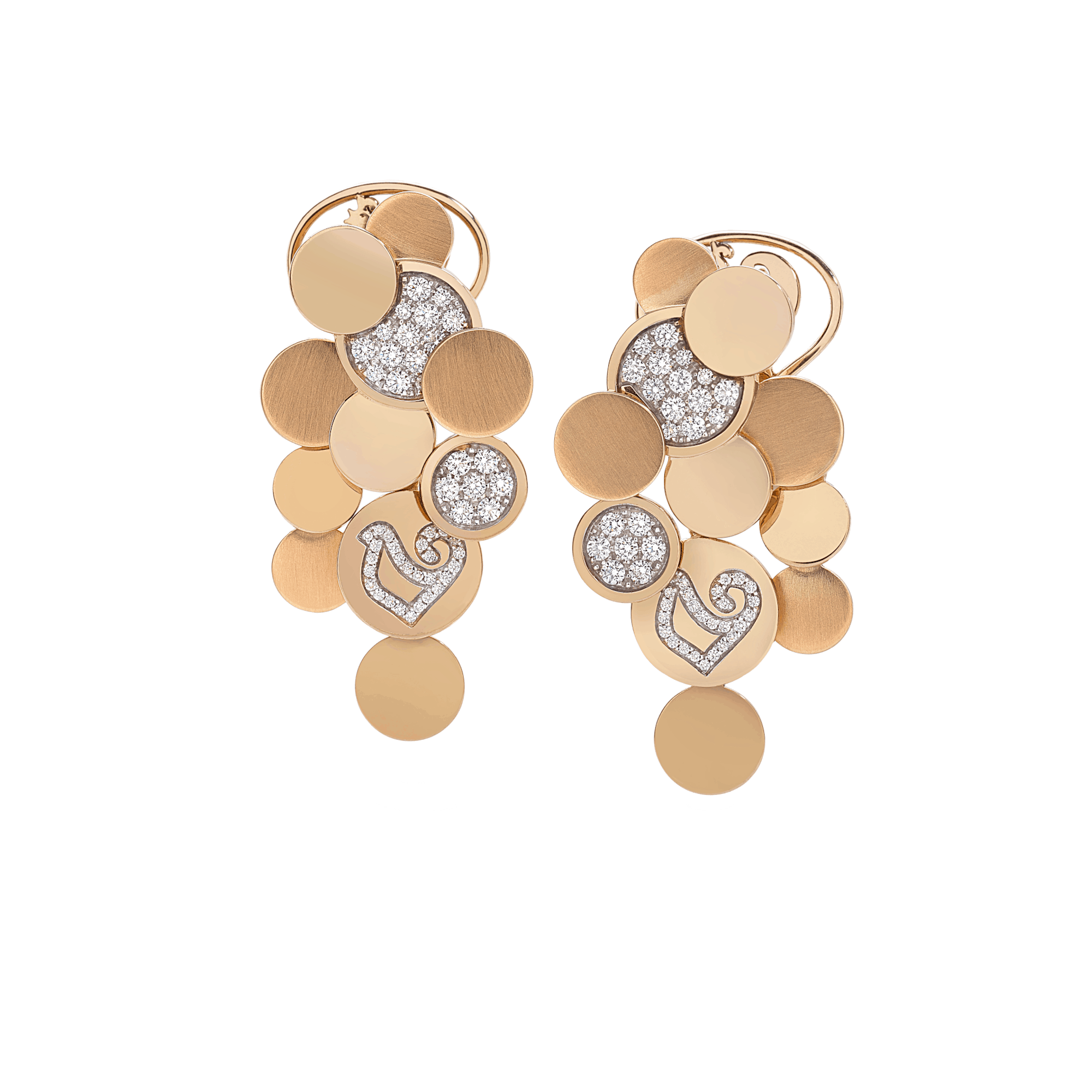 Chantecler Orecchini Paillettes oro rosa diamanti