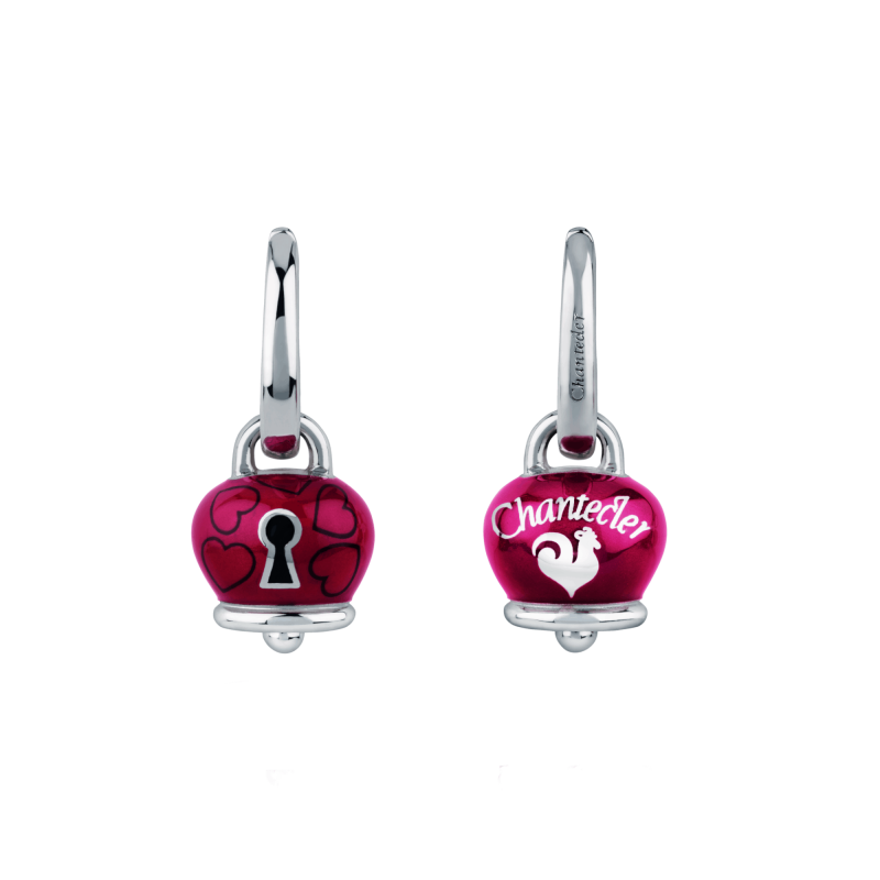 Chantecler Bracciale elastico Campanella cuori lucchetto e smalto