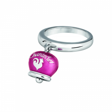Chantecler Anello Campanella cuori lucchetto smalto bouganville