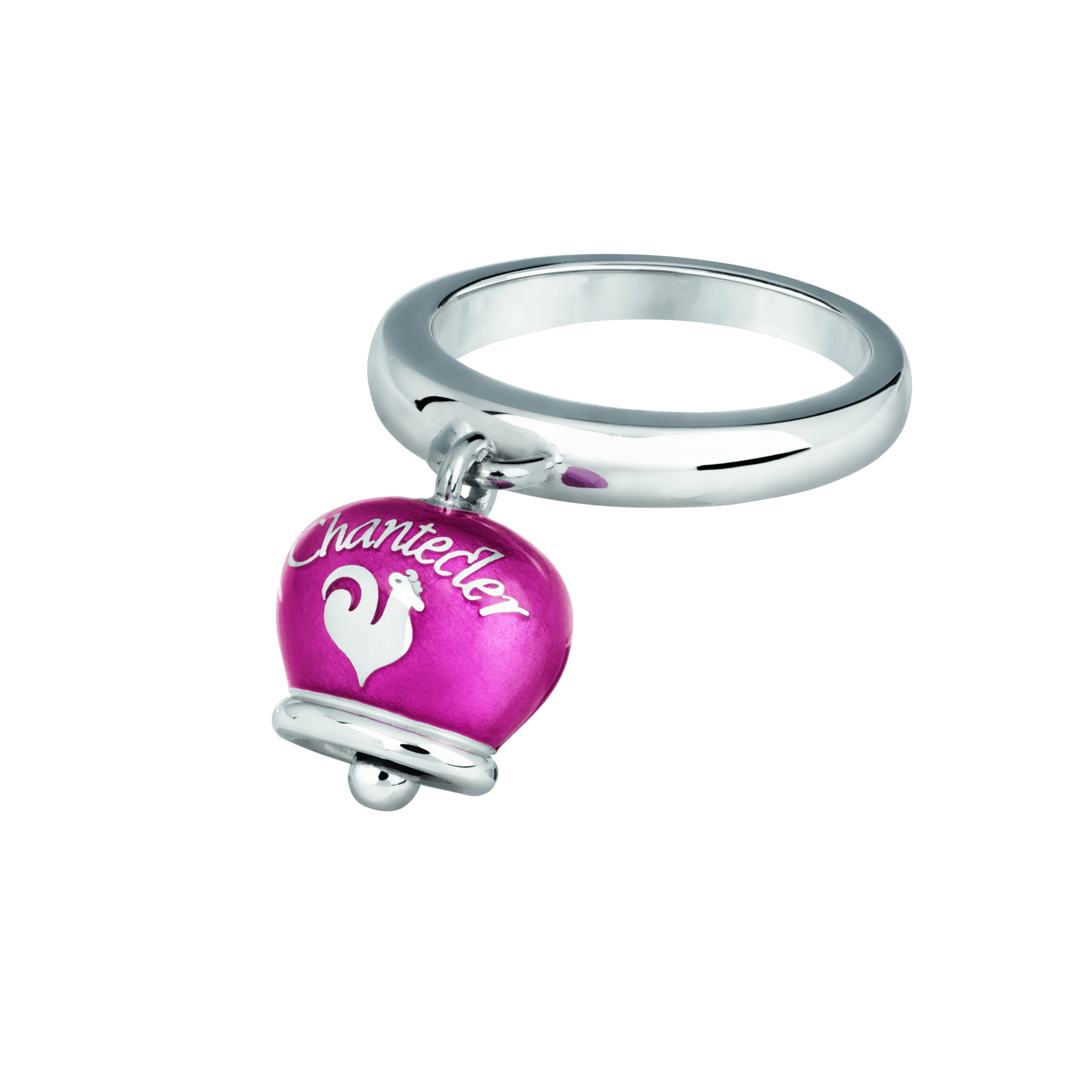 Chantecler Anello Campanella cuori lucchetto smalto bouganville