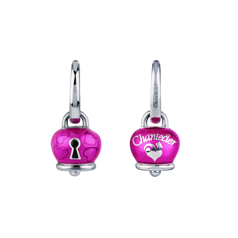 Chantecler Bracciale elastico Campanella cuori lucchetto Bouganville