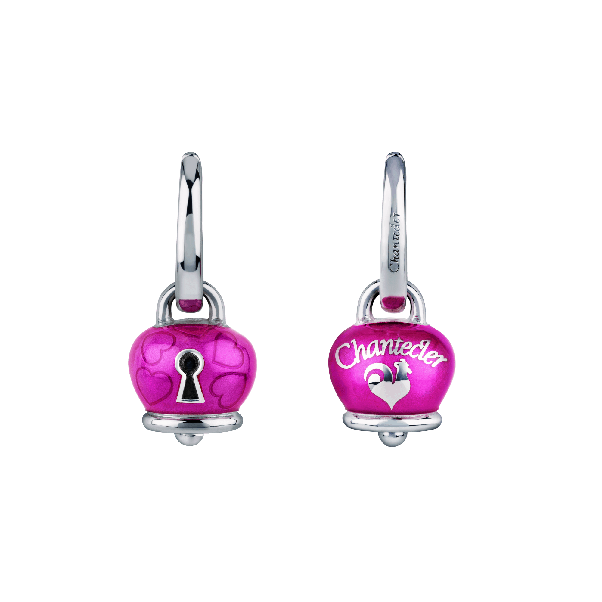 Chantecler Bracciale elastico Campanella cuori lucchetto Bouganville