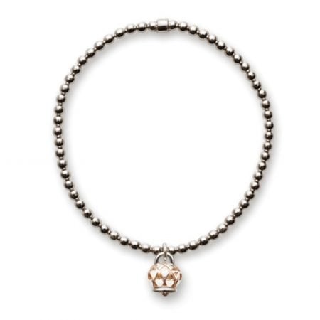 BRACCIALE ELASTICO CIONDOLO CAMPANELLA RODIO ROSA CHANTECLER