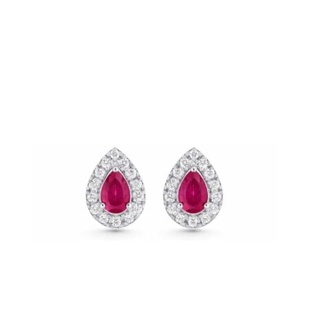 Diamonds and ruby earrings