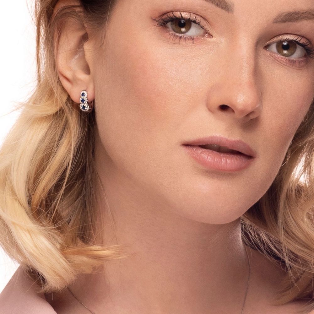 Orecchini diamanti e zaffiri a E176366Z errings sapphires discount b