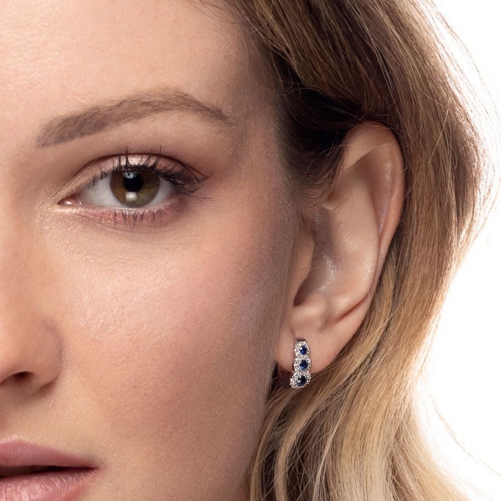 Orecchini diamanti e zaffiri a E176366Z errings sapphires discount