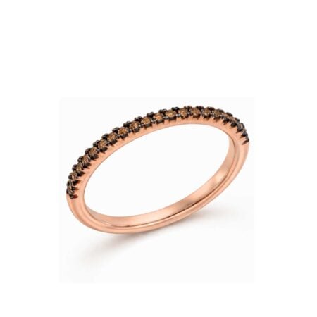 Anello veretta oro rosa diamanti brown