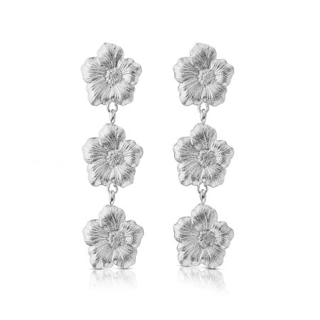 Gardenia Buccellati Pendant Earrings 3 flowers