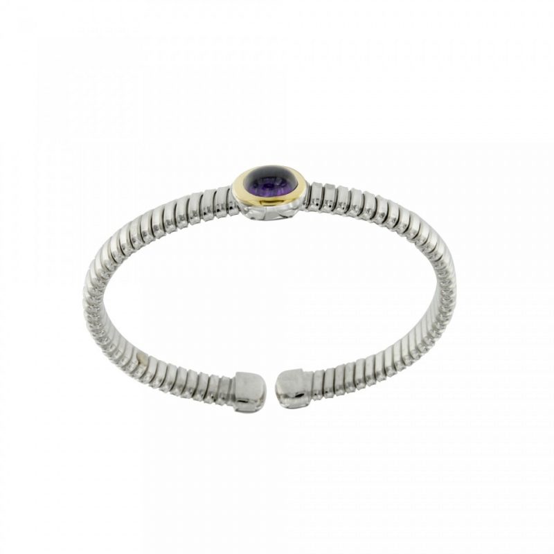 NUOVA bracciale-tubogas-a-molla-in-argento-925-con-testina-in-oro-18ct-e-ametista-BRT026AME-960x960