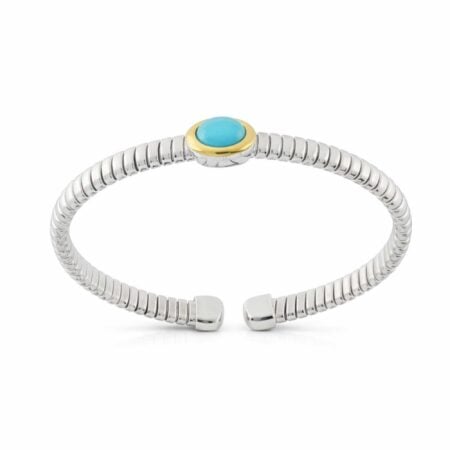 Bracciale Tubogas in argento testina oro pasta di turchese
