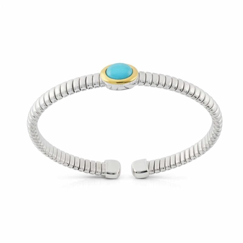 Bracciale Tubogas in argento testina oro pasta di turchese