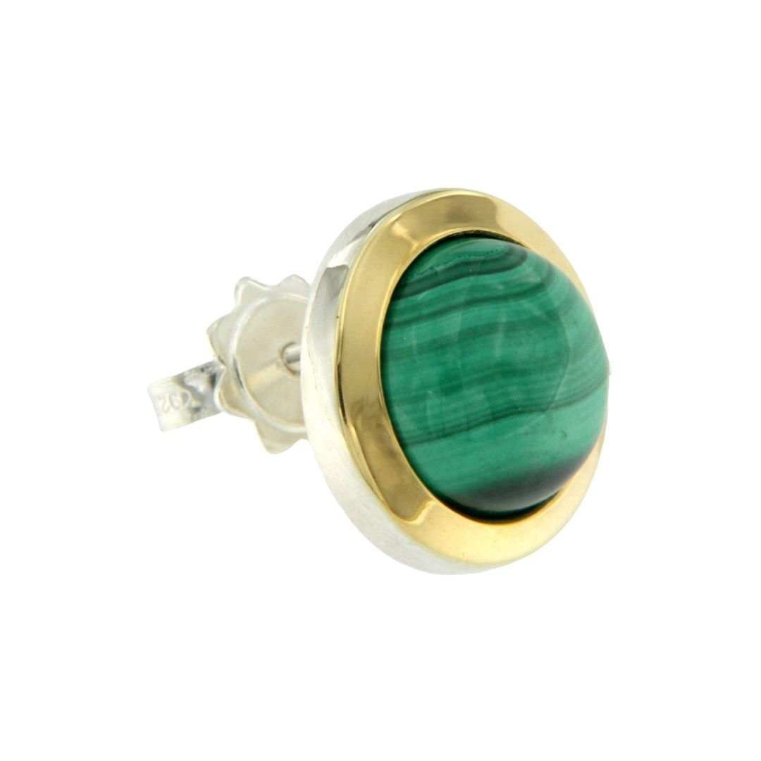 Orecchini Tubogas Argento oro e malachite - immagine 2