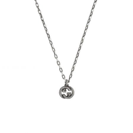 COLLANA GUCCI doppia GG argento brunito YBB604155001