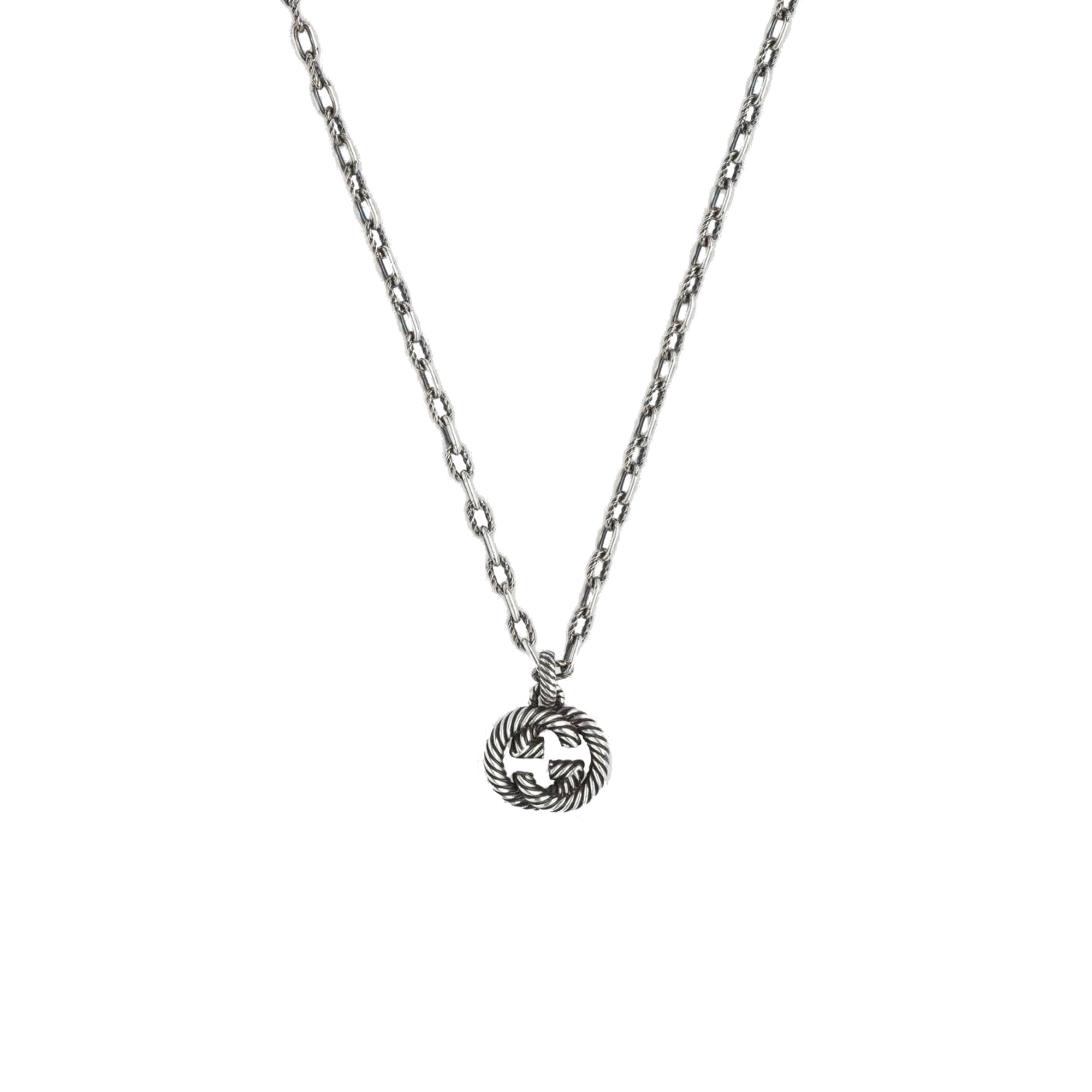 COLLANA GUCCI doppia GG argento brunito YBB604155001