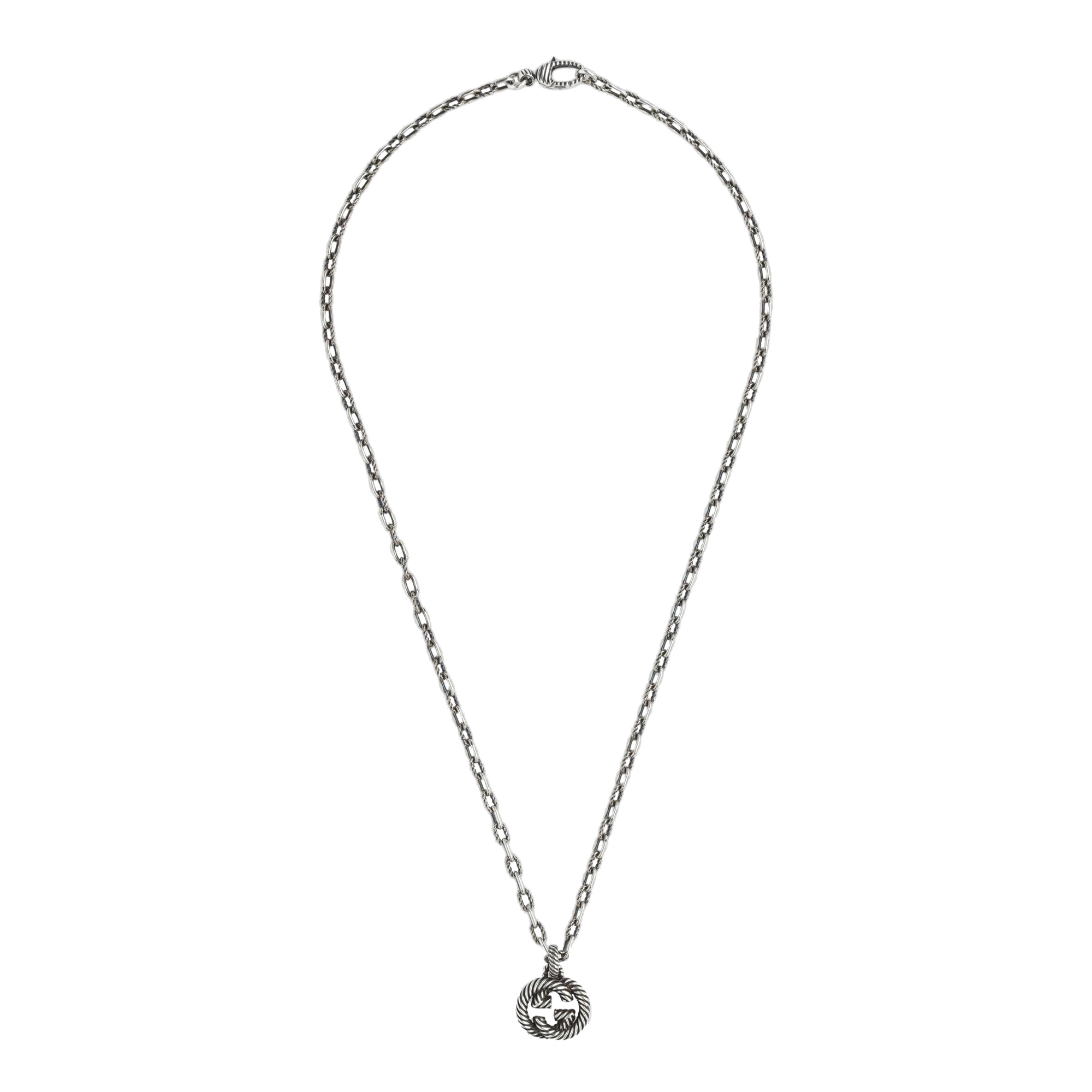 COLLANA GUCCI doppia GG argento brunito YBB604155001