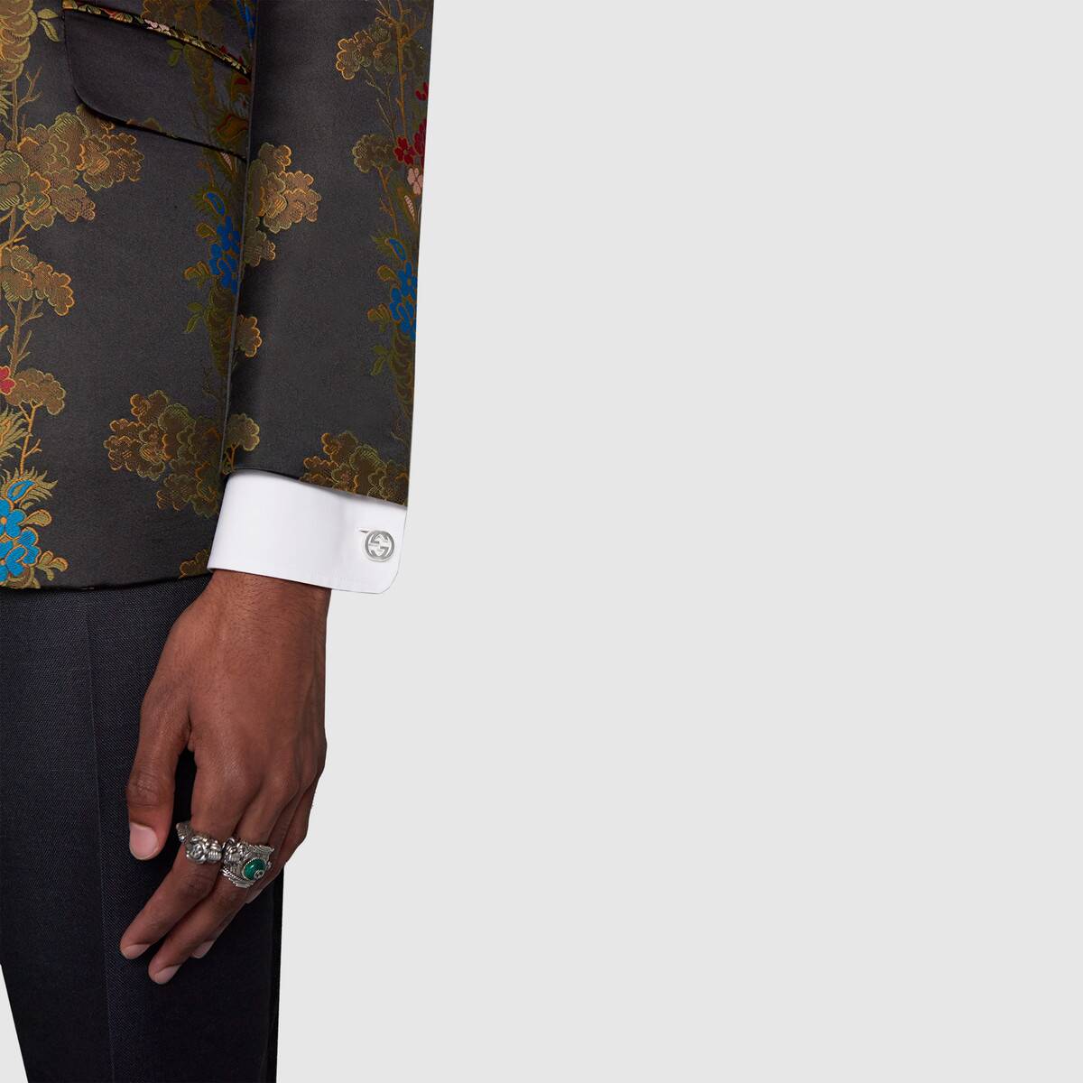 Gemelli Gucci argento doppia G cufflinks