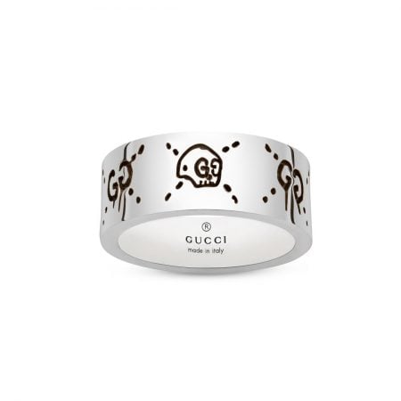GUCCI GHOST ANELLO ARGENTO