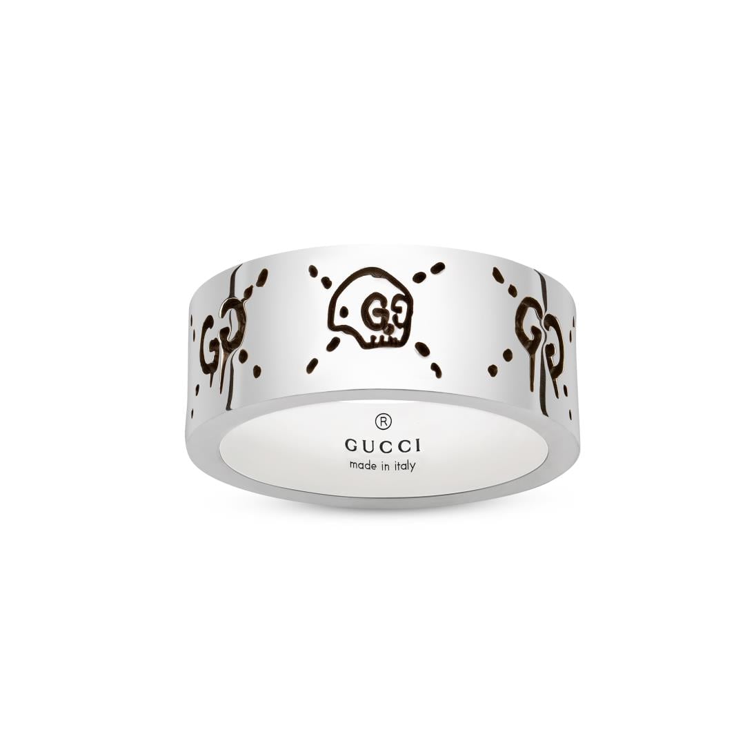 GUCCI GHOST ANELLO ARGENTO