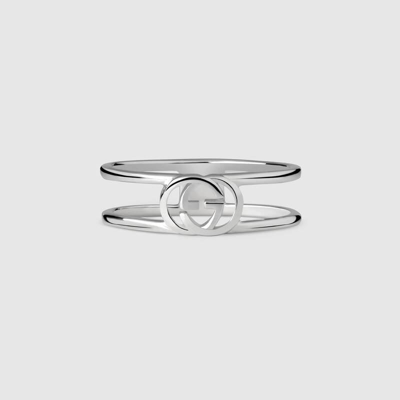 Anello Gucci Doppia G Argento stretto
