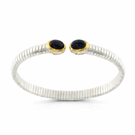 Bracciale Tubogas argento oro e onici