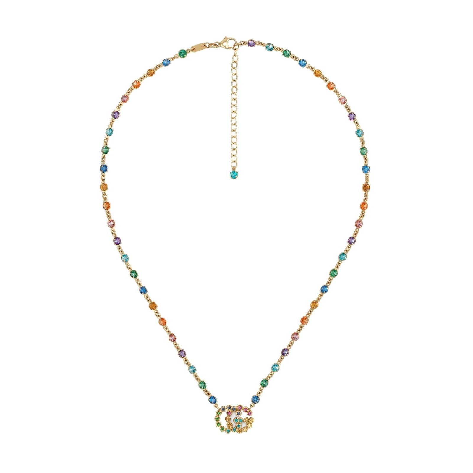 gucci 481646_J6343_8518_001_100_0000_Light-Collana-con-GG-Running-e-pietre-multicolor necklace multicolor sconto discount